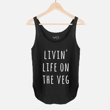 Laden Sie das Bild in den Galerie-Viewer, Livin&#39; Life on The Veg Women&#39;s Festival Tank-Vegan Apparel, Vegan Clothing, Vegan Tank Top, NL5033-Vegan Outfitters-X-Small-Black-Vegan Outfitters