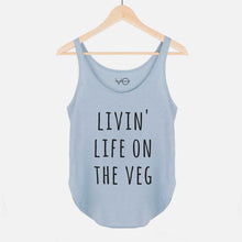 Load image into Gallery viewer, Livin&#39; Life on The Veg Women&#39;s Festival Tank-Vegan Apparel, Vegan Clothing, Vegan Tank Top, NL5033-Vegan Outfitters-X-Small-Cloudy Blue-Vegan Outfitters