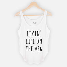Load image into Gallery viewer, Livin&#39; Life on The Veg Women&#39;s Festival Tank-Vegan Apparel, Vegan Clothing, Vegan Tank Top, NL5033-Vegan Outfitters-X-Small-White-Vegan Outfitters