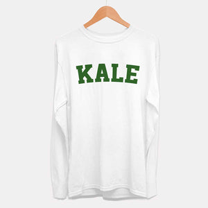 Long Sleeve Kale Ethical Vegan T-Shirt (Mens)-Vegan Apparel, Vegan Clothing, Vegan Long Sleeve T Shirt, Shuffler-Vegan Outfitters-Small-White-Vegan Outfitters