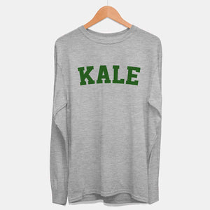 Long Sleeve Kale Ethical Vegan T-Shirt (Mens)-Vegan Apparel, Vegan Clothing, Vegan Long Sleeve T Shirt, Shuffler-Vegan Outfitters-X-Large-Grey-Vegan Outfitters