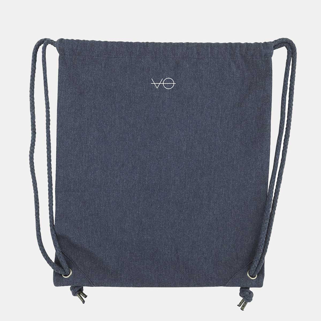 Midnight Blue Organic Drawstring Bag, Vegan Gift-Vegan Apparel, Vegan Accessories, Vegan Gift, Vegan Tote Bag-Vegan Outfitters-Midnight Blue-Vegan Outfitters