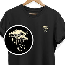 Load image into Gallery viewer, Mushrooms Doodle T-Shirt (Unisex)-Vegan Apparel, Vegan Clothing, Vegan T Shirt, BC3001-Vegan Outfitters-X-Small-Black-Vegan Outfitters