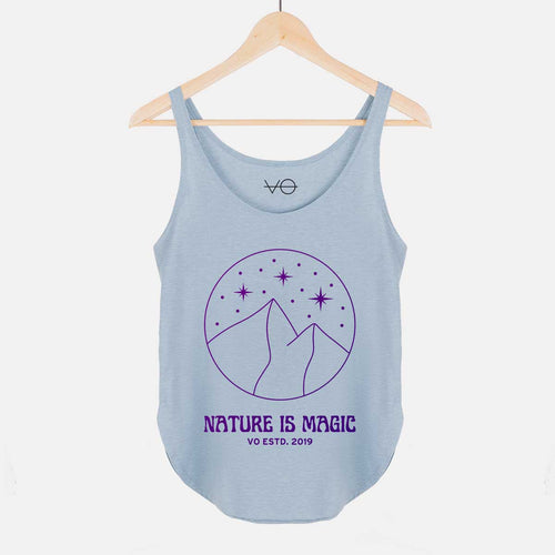 Nature Is Magic Women's Festival Tank-Vegan Apparel, Vegan Clothing, Vegan Tank Top, NL5033-Vegan Outfitters-X-Small-Cloudy Blue-Vegan Outfitters