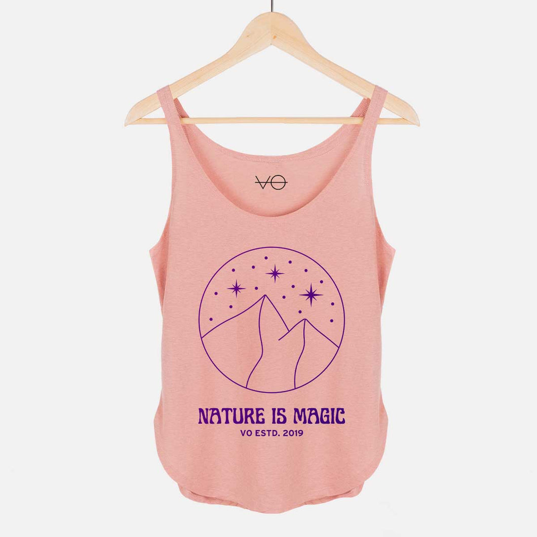 Nature Is Magic Women's Festival Tank-Vegan Apparel, Vegan Clothing, Vegan Tank Top, NL5033-Vegan Outfitters-X-Small-Pink Salt-Vegan Outfitters