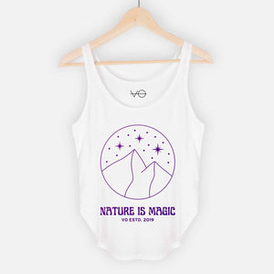 Nature Is Magic Women's Festival Tank-Vegan Apparel, Vegan Clothing, Vegan Tank Top, NL5033-Vegan Outfitters-X-Small-White-Vegan Outfitters