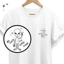 Load image into Gallery viewer, Peace Alien Doodle T-Shirt (Unisex)-Vegan Apparel, Vegan Clothing, Vegan T Shirt, BC3001-Vegan Outfitters-X-Small-White-Vegan Outfitters