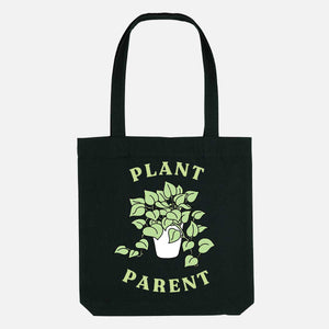Plant Parent Tote Bag-Vegan Apparel, Vegan Accessories, Vegan Gift, Vegan Tote Bag-Vegan Outfitters-Black-Vegan Outfitters