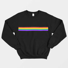 Load image into Gallery viewer, Pride Flag Stripe LGBTQ+ Pride Ethical Vegan Sweatshirt (Unisex)-Vegan Apparel, Vegan Clothing, Vegan Sweatshirt, JH030-Vegan Outfitters-X-Small-Black-Vegan Outfitters