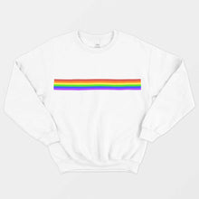 Load image into Gallery viewer, Pride Flag Stripe LGBTQ+ Pride Ethical Vegan Sweatshirt (Unisex)-Vegan Apparel, Vegan Clothing, Vegan Sweatshirt, JH030-Vegan Outfitters-X-Small-White-Vegan Outfitters