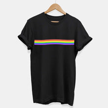 Load image into Gallery viewer, Pride Flag Stripe LGBTQ+ Pride T-Shirt (Unisex)-Vegan Apparel, Vegan Clothing, Vegan T Shirt, BC3001-Vegan Outfitters-X-Small-Black-Vegan Outfitters