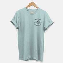 Laden Sie das Bild in den Galerie-Viewer, Respect Your Mother Corner Ethical Vegan T-Shirt (Unisex)-Vegan Apparel, Vegan Clothing, Vegan T Shirt, BC3001-Vegan Outfitters-X-Small-Dusty Blue-Vegan Outfitters