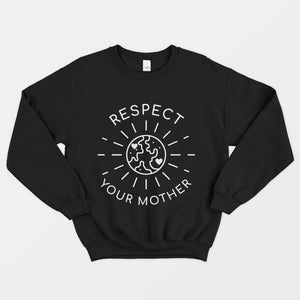 Respect Your Mother Ethical Vegan Sweatshirt (Unisex)-Vegan Apparel, Vegan Clothing, Vegan Sweatshirt, JH030-Vegan Outfitters-X-Small-Black-Vegan Outfitters