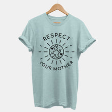 Load image into Gallery viewer, Respect Your Mother Ethical Vegan T-Shirt (Unisex)-Vegan Apparel, Vegan Clothing, Vegan T Shirt, BC3001-Vegan Outfitters-X-Small-Dusty Blue-Vegan Outfitters