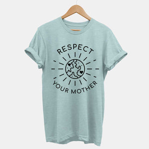 Respect Your Mother Ethical Vegan T-Shirt (Unisex)-Vegan Apparel, Vegan Clothing, Vegan T Shirt, BC3001-Vegan Outfitters-X-Small-Dusty Blue-Vegan Outfitters