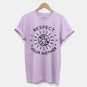 Respect Your Mother Ethical Vegan T-Shirt (Unisex)-Vegan Apparel, Vegan Clothing, Vegan T Shirt, BC3001-Vegan Outfitters-X-Small-Dusty Lilac-Vegan Outfitters