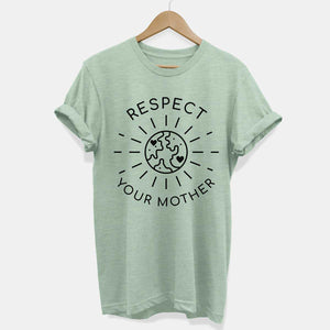 Respect Your Mother Ethical Vegan T-Shirt (Unisex)-Vegan Apparel, Vegan Clothing, Vegan T Shirt, BC3001-Vegan Outfitters-X-Small-Mint-Vegan Outfitters