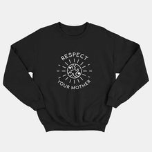 Load image into Gallery viewer, Respect Your Mother Kids Sweatshirt (Unisex)-Vegan Apparel, Vegan Clothing, Vegan Kids Sweatshirt, JH030B-Vegan Outfitters-3-4 years-Black-Vegan Outfitters