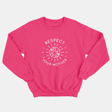 Charger l&#39;image dans la galerie, Respect Your Mother Kids Sweatshirt (Unisex)-Vegan Apparel, Vegan Clothing, Vegan Kids Sweatshirt, JH030B-Vegan Outfitters-3-4 years-Bold Pink-Vegan Outfitters