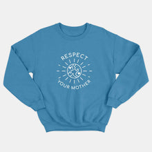 Load image into Gallery viewer, Respect Your Mother Kids Sweatshirt (Unisex)-Vegan Apparel, Vegan Clothing, Vegan Kids Sweatshirt, JH030B-Vegan Outfitters-3-4 years-Bright Blue-Vegan Outfitters