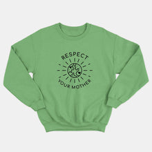 Charger l&#39;image dans la galerie, Respect Your Mother Kids Sweatshirt (Unisex)-Vegan Apparel, Vegan Clothing, Vegan Kids Sweatshirt, JH030B-Vegan Outfitters-3-4 years-Green-Vegan Outfitters