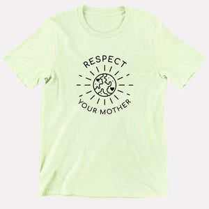 Respect Your Mother Kids T-Shirt (Unisex)-Vegan Apparel, Vegan Clothing, Vegan Kids Shirt, Mini Creator-Vegan Outfitters-3-4 Years-Pastel Green-Vegan Outfitters