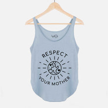 Load image into Gallery viewer, Respect Your Mother Women&#39;s Festival Tank-Vegan Apparel, Vegan Clothing, Vegan Tank Top, NL5033-Vegan Outfitters-X-Small-Cloudy Blue-Vegan Outfitters