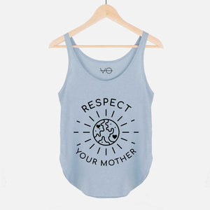 Respect Your Mother Women's Festival Tank-Vegan Apparel, Vegan Clothing, Vegan Tank Top, NL5033-Vegan Outfitters-X-Small-Cloudy Blue-Vegan Outfitters