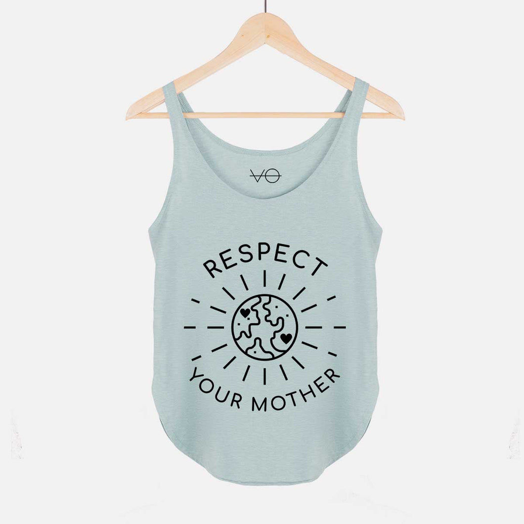 Respect Your Mother Women's Festival Tank-Vegan Apparel, Vegan Clothing, Vegan Tank Top, NL5033-Vegan Outfitters-X-Small-Green Tea-Vegan Outfitters