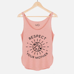 Respect Your Mother Women's Festival Tank-Vegan Apparel, Vegan Clothing, Vegan Tank Top, NL5033-Vegan Outfitters-X-Small-Pink Salt-Vegan Outfitters
