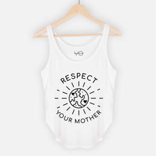 Load image into Gallery viewer, Respect Your Mother Women&#39;s Festival Tank-Vegan Apparel, Vegan Clothing, Vegan Tank Top, NL5033-Vegan Outfitters-X-Small-White-Vegan Outfitters
