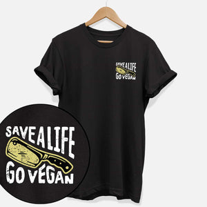 Sauvez une vie, devenez végétalien T-shirt (unisexe)