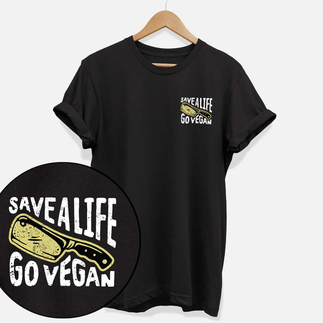 Rette ein Leben, werde vegan T-Shirt (Unisex)