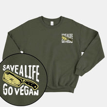 Laden Sie das Bild in den Galerie-Viewer, Save A Life, Go Vegan Sweatshirt (Unisex)