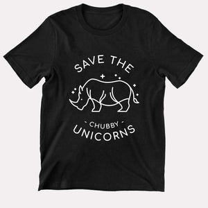 Save The Chubby Unicorn Kids T-Shirt (Unisex)-Vegan Apparel, Vegan Clothing, Vegan Kids Shirt, Mini Creator-Vegan Outfitters-3-4 Years-Black-Vegan Outfitters