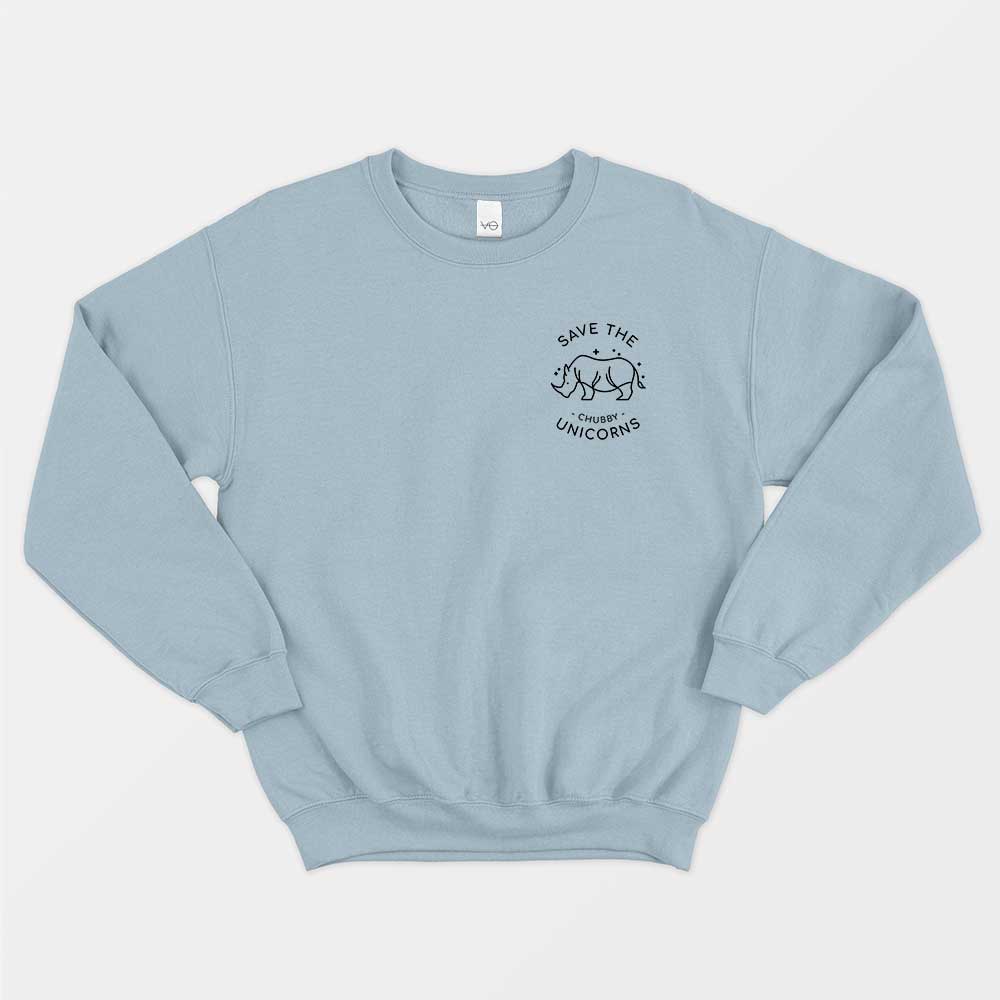 Save The Chubby Unicorns Corner Ethical Vegan Sweatshirt (Unisex)-Vegan Apparel, Vegan Clothing, Vegan Sweatshirt, JH030-Vegan Outfitters-X-Small-Blue-Vegan Outfitters