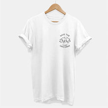 Laden Sie das Bild in den Galerie-Viewer, Save The Chubby Unicorns Corner Ethical Vegan T-Shirt (Unisex)-Vegan Apparel, Vegan Clothing, Vegan T Shirt, BC3001-Vegan Outfitters-X-Small-White-Vegan Outfitters