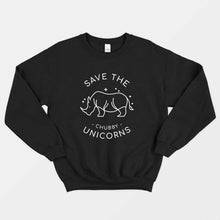 Load image into Gallery viewer, Save The Chubby Unicorns Ethical Vegan Sweatshirt (Unisex)-Vegan Apparel, Vegan Clothing, Vegan Sweatshirt, JH030-Vegan Outfitters-X-Small-Black-Vegan Outfitters