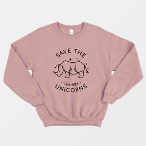 Save The Chubby Unicorns Ethical Vegan Sweatshirt (Unisex)-Vegan Apparel, Vegan Clothing, Vegan Sweatshirt, JH030-Vegan Outfitters-X-Small-Dusty Pink-Vegan Outfitters