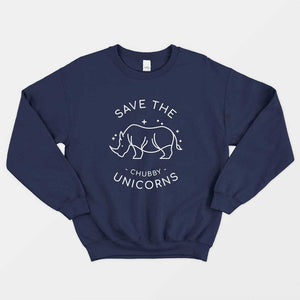 Save The Chubby Unicorns Ethical Vegan Sweatshirt (Unisex)-Vegan Apparel, Vegan Clothing, Vegan Sweatshirt, JH030-Vegan Outfitters-X-Small-Navy-Vegan Outfitters