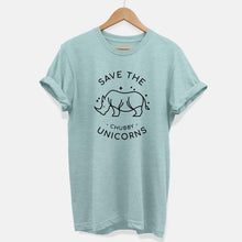 Laden Sie das Bild in den Galerie-Viewer, Save The Chubby Unicorns Ethical Vegan T-Shirt (Unisex)-Vegan Apparel, Vegan Clothing, Vegan T Shirt, BC3001-Vegan Outfitters-X-Small-Dusty Blue-Vegan Outfitters