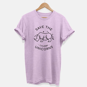 Save The Chubby Unicorns Ethical Vegan T-Shirt (Unisex)-Vegan Apparel, Vegan Clothing, Vegan T Shirt, BC3001-Vegan Outfitters-X-Small-Dusty Lilac-Vegan Outfitters