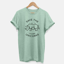 Load image into Gallery viewer, Save The Chubby Unicorns Ethical Vegan T-Shirt (Unisex)-Vegan Apparel, Vegan Clothing, Vegan T Shirt, BC3001-Vegan Outfitters-X-Small-Mint-Vegan Outfitters
