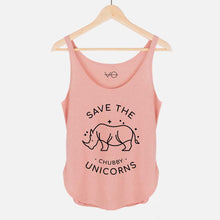 Load image into Gallery viewer, Save The Chubby Unicorns Women&#39;s Festival Tank-Vegan Apparel, Vegan Clothing, Vegan Tank Top, NL5033-Vegan Outfitters-X-Small-Pink Salt-Vegan Outfitters