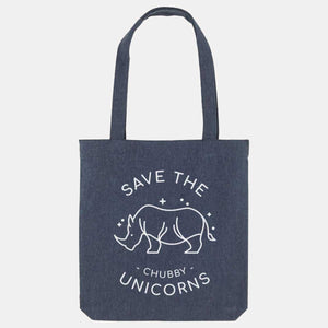 Save The Chubby Unicorns Woven Tote Bag, Vegan Gift-Vegan Apparel, Vegan Accessories, Vegan Gift, Vegan Tote Bag-Vegan Outfitters-Midnight-Vegan Outfitters