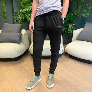 Slim Fit VO Embroidered Joggers (Unisex)-Vegan Apparel, Vegan Clothing, Vegan Joggers, JH074-Vegan Outfitters-Small-Black-Vegan Outfitters