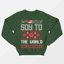 Charger l&#39;image dans la galerie, Soy To The World Vegan Christmas Jumper (Unisex)-Vegan Apparel, Vegan Clothing, Vegan Sweatshirt-Vegan Outfitters-X-Small-Green-Vegan Outfitters