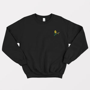 Sunflower Embroidered Ethical Vegan Sweatshirt (Unisex)