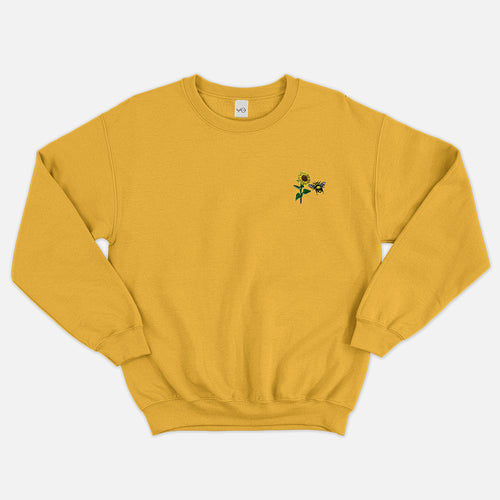 Sunflower Embroidered Ethical Vegan Sweatshirt (Unisex)