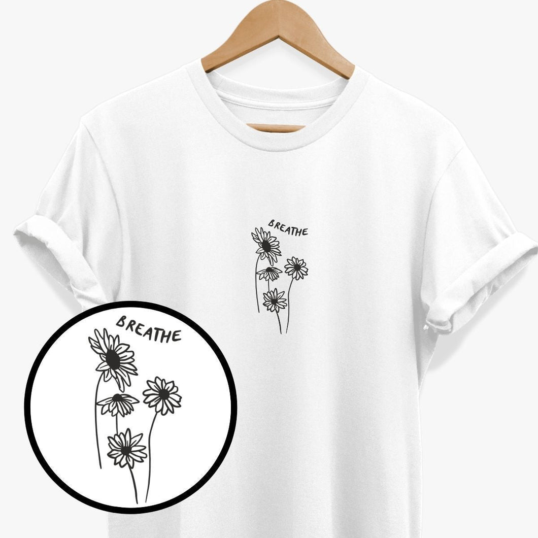 Talking Daisies Doodle (Unisex)-Vegan Apparel, Vegan Clothing, Vegan T Shirt, BC3001-Vegan Outfitters-X-Small-White-Vegan Outfitters